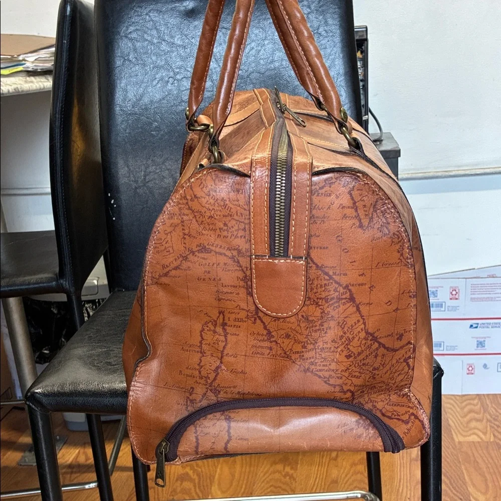 Patricia Nash Tan Leather Duffel Bag - Picture 3 of 12